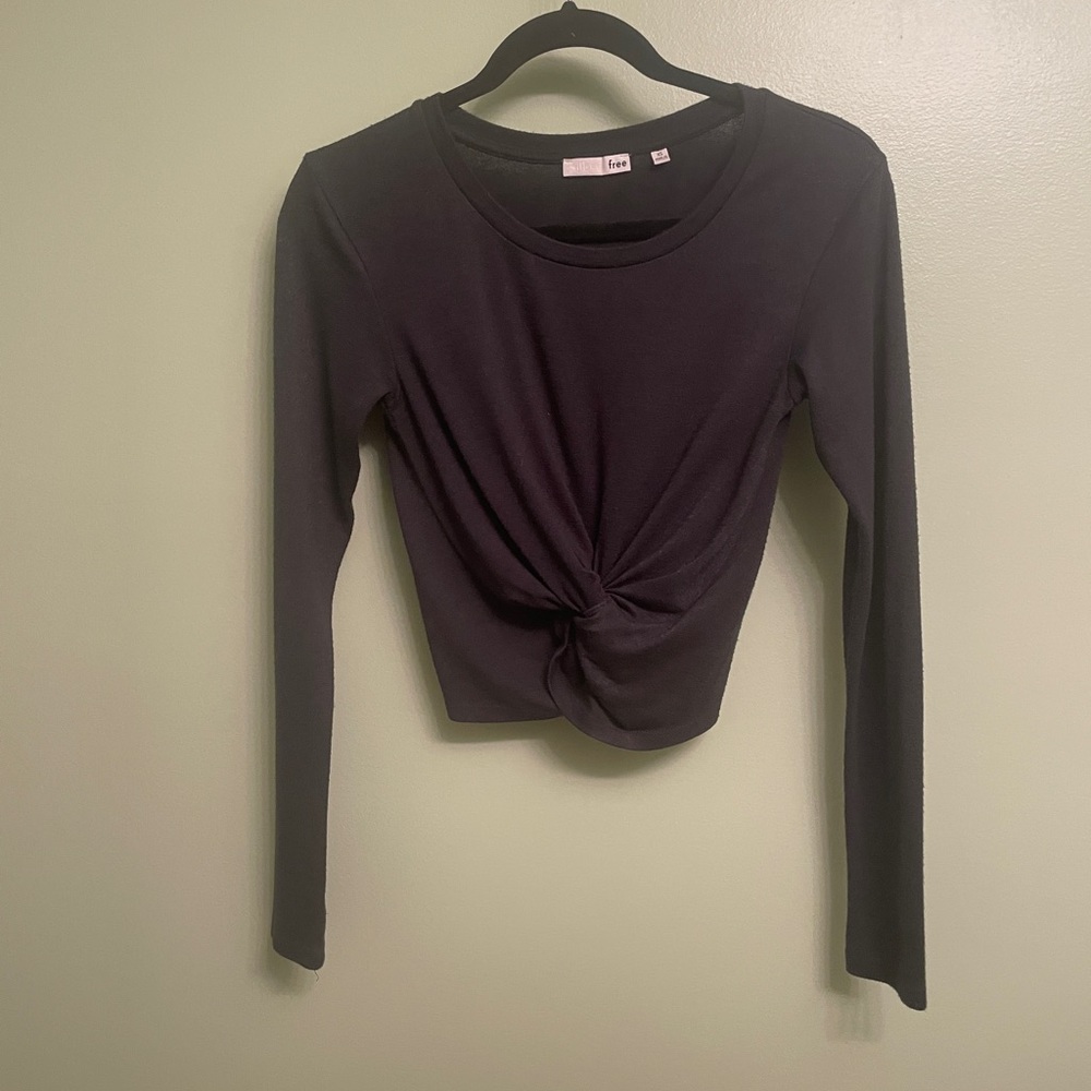 Wilfred Dark Green Twist Knot Long Sleeve Blouse